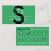 Tattoo voor groene pictogrammen Kunstnazorginstruc Visitekaartje (Voorkant / Achterkant)