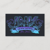 Tattoo voor inkttypografie Kunstmatige lavender/Aq Visitekaartje (Voorkant)