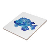 Tattoo voor sierblauwe vis tegeltje (Zijkant)