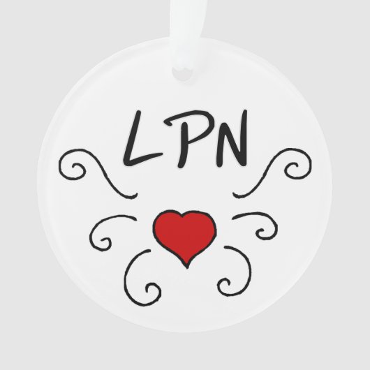 Tattoo voor verpleegkunde LPN Love Ornament (voorkant)