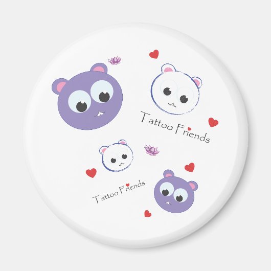 Tattoo Vrienden paarse Magneet (Voorkant)