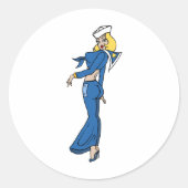  Tattoo Vrouw Zeeman Ronde Sticker (Voorkant)