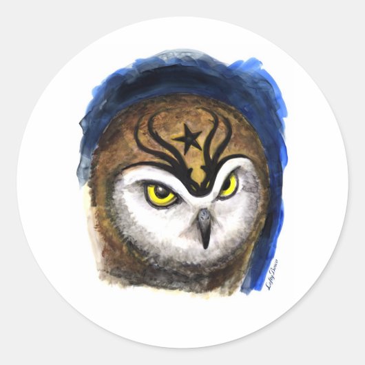 Tattoo Wie Ronde Sticker (Voorkant)