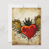  Tattoo Winged hart Dank je Coupon Bedankkaart (Achterkant)