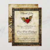  Tattoo Winged hart Dank je Coupon Bedankkaart (Voorkant / Achterkant)