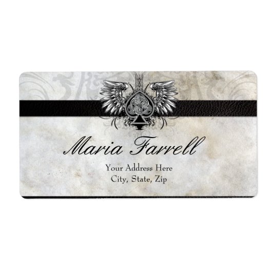 Tattoo Winged Heart Gaelic Iers Tattoo Design Etiket (Voorkant)