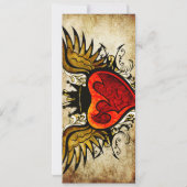  Tattoo Winged Heart Wedding Uitnodiging (Achterkant)