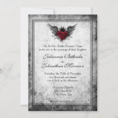 Tattoo Winged Heart Wedding Uitnodiging (Voorkant)