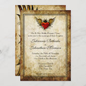 Tattoo Winged Heart Wedding Uitnodiging (Voorkant / Achterkant)