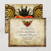  Tattoo Winged Heart Wedding Uitnodiging (Voorkant / Achterkant)