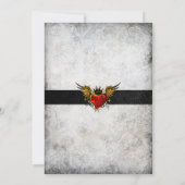  Tattoo Winged Heart Wedding Uitnodiging (Achterkant)