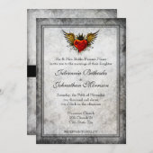  Tattoo Winged Heart Wedding Uitnodiging (Voorkant / Achterkant)