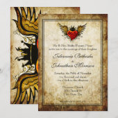  Tattoo Winged Heart Wedding Uitnodiging (Voorkant / Achterkant)