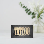 Tattoo Winkelen Tattoo Pistool Gold Typografie Visitekaartje (Staand voorkant)
