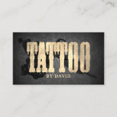Tattoo Winkelen Tattoo Pistool Gold Typografie Visitekaartje (Voorkant)