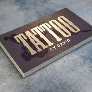 Tattoo Winkelen Tattoo Pistool  Gold Typografie Visitekaartje