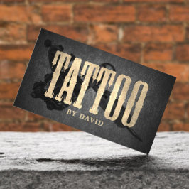 Tattoo Winkelen Tattoo Pistool  Gold Typografie Visitekaartje