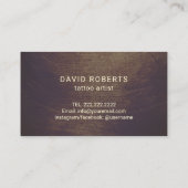 Tattoo Winkelen Tattoo Pistool  Gold Typografie Visitekaartje (Achterkant)