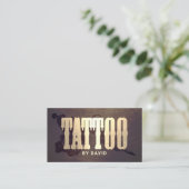 Tattoo Winkelen Tattoo Pistool  Gold Typografie Visitekaartje (Staand voorkant)