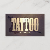 Tattoo Winkelen Tattoo Pistool  Gold Typografie Visitekaartje (Voorkant)