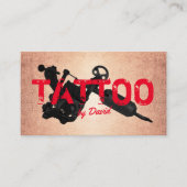 Tattoo Winkelen Tattoo Pistool  Gold Typografie Visitekaartje (Voorkant)