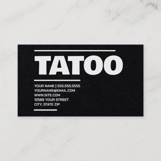 Tattoo Winkelen Visitekaartje (Voorkant)
