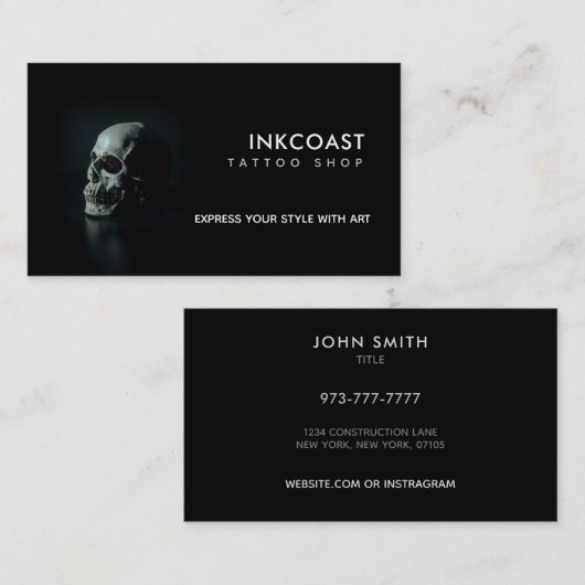 Tattoo Winkelslogans Visitekaartjes (Voorkant / Achterkant)