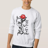 Tattoo Wolf Head en Red Rose Sweatshirt (Voorkant)