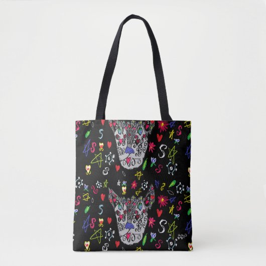 Tattoo Wolf Tote Bag (Voorkant)