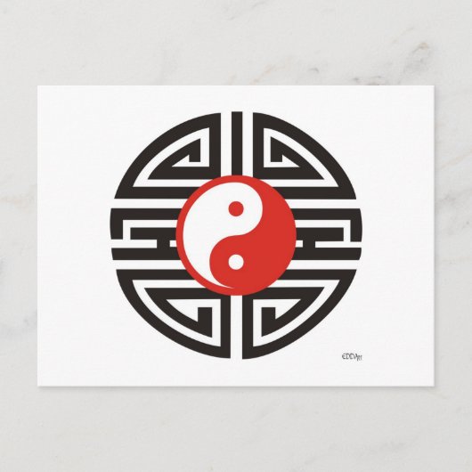 Tattoo Yin & Yang Briefkaart (Voorkant)