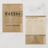 TATTOO - Zakelijke, planningskaart Afsprakenkaartje (Voorkant / Achterkant)