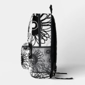 Tattoo Zonnebloem Bloem Zwart Wit Tattoo Bloem Bedrukte Rugzak (Rechts)