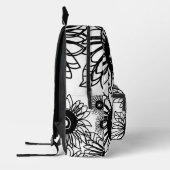 Tattoo Zonnebloem Bloem Zwart Wit Tattoo Bloem Bedrukte Rugzak (Links)