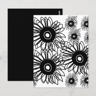Tattoo Zonnebloem Bloem Zwart Wit Tattoo Bloem Briefkaart