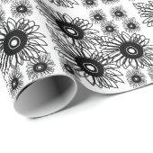 Tattoo Zonnebloem Bloem Zwart Wit Tattoo Bloem Cadeaupapier (Rol Hoek)