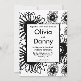 Tattoo Zonnebloem Bloemen Zwart Wit Tattoo Bruilof Kaart