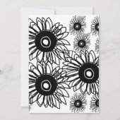 Tattoo Zonnebloem Bloemen Zwart Wit Tattoo Bruilof Kaart (Achterkant)