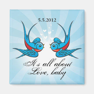 Tattoo zwaluwen Bewaar de datum Trouwmagneet Magneet