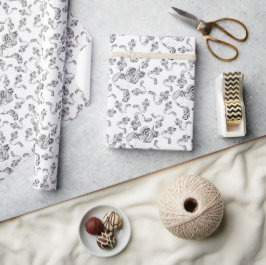 Tattoo, zwart en wit cadeaupapier