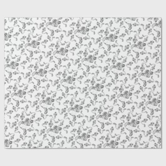 Tattoo, zwart en wit cadeaupapier (Vlak)