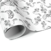 Tattoo, zwart en wit cadeaupapier (Rol Hoek)