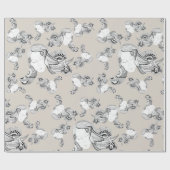 Tattoo, zwart en wit cadeaupapier (Vlak)