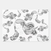 Tattoo, zwart en wit inpakpapier vel (Voorkant)