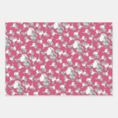 Tattoo, zwart en wit roze inpakpapier vel (Voorkant 3)