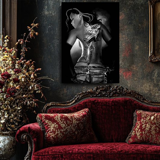 Tattoo zwart-wit poster