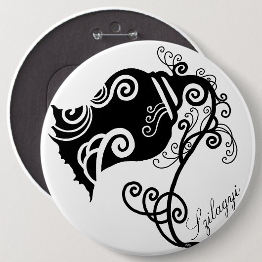 Tattoo zwarte ventilator ronde button 6,0 cm (Voorkant /achterkant)