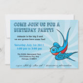 tattoo zwelg kinder vogelgriep - verjaardagsfeest kaart (Achterkant)