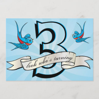 tattoo zwelg kinder vogelgriep - verjaardagsfeest kaart