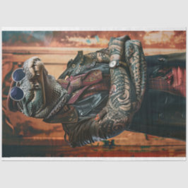 Tattooed Boss Alligator geflipte decoupage Tissuepapier