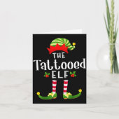 Tattooed Christmas Elf Matching Pajama X-mas Party Kaart (Voorkant)